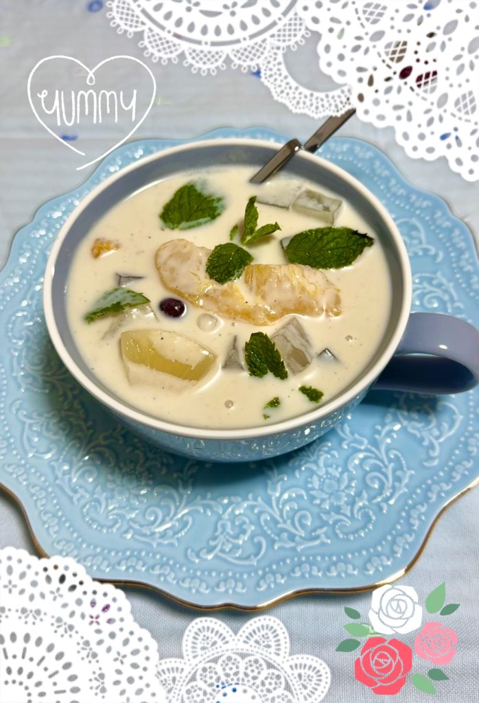 Coconut milk anmitsu arrangement photo