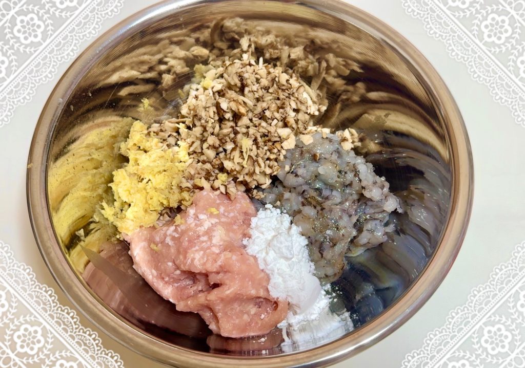 Ingredients for Chicken and Shrimp Dumplings