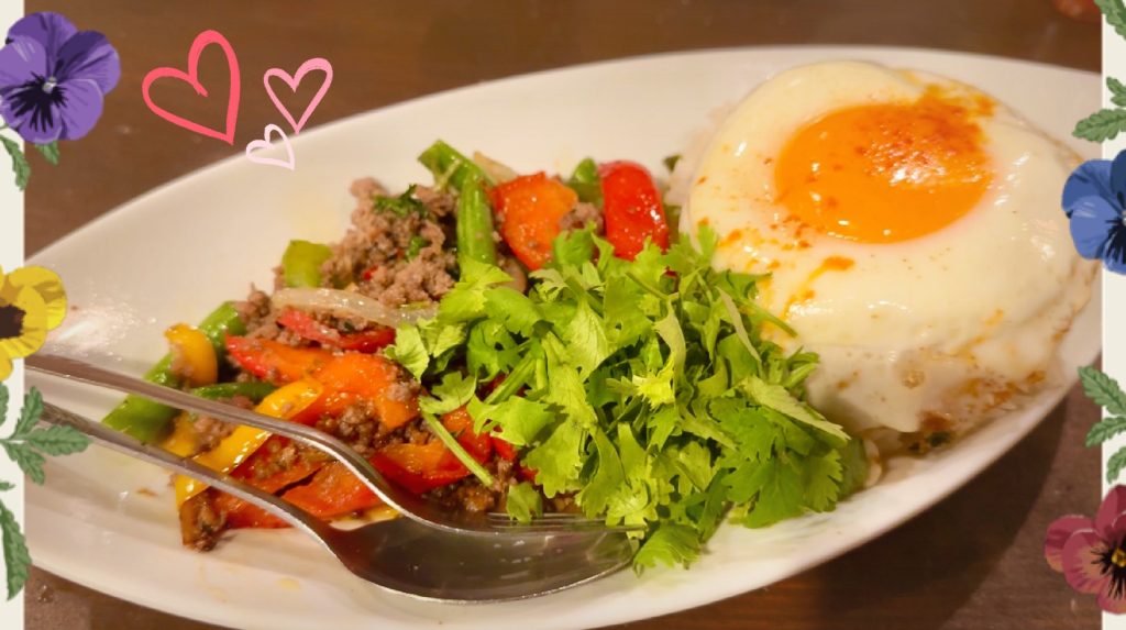 Beef gapao rice