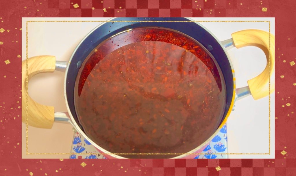 Photo of the spicy hotpot soup I made