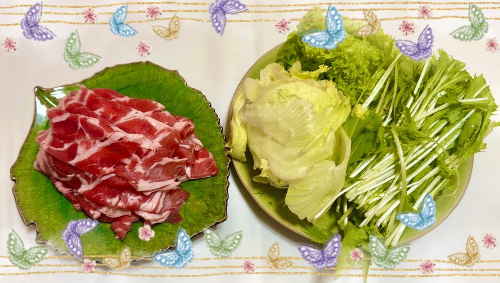 Lamb and vegetables for spicy hotpot