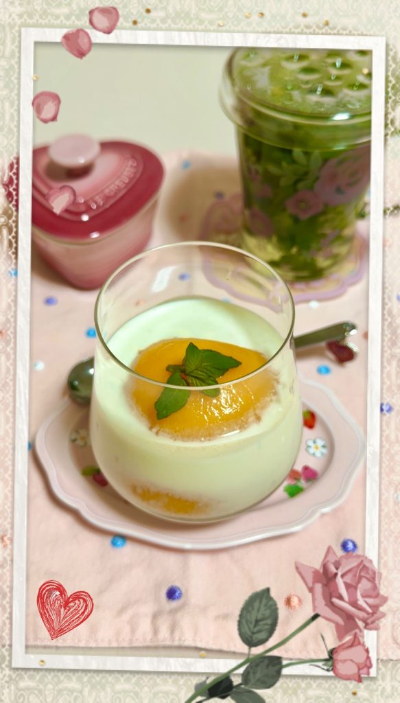 Yellow Peaches with Coconut Milk Sauce (Easy Dessert) Completed photo1