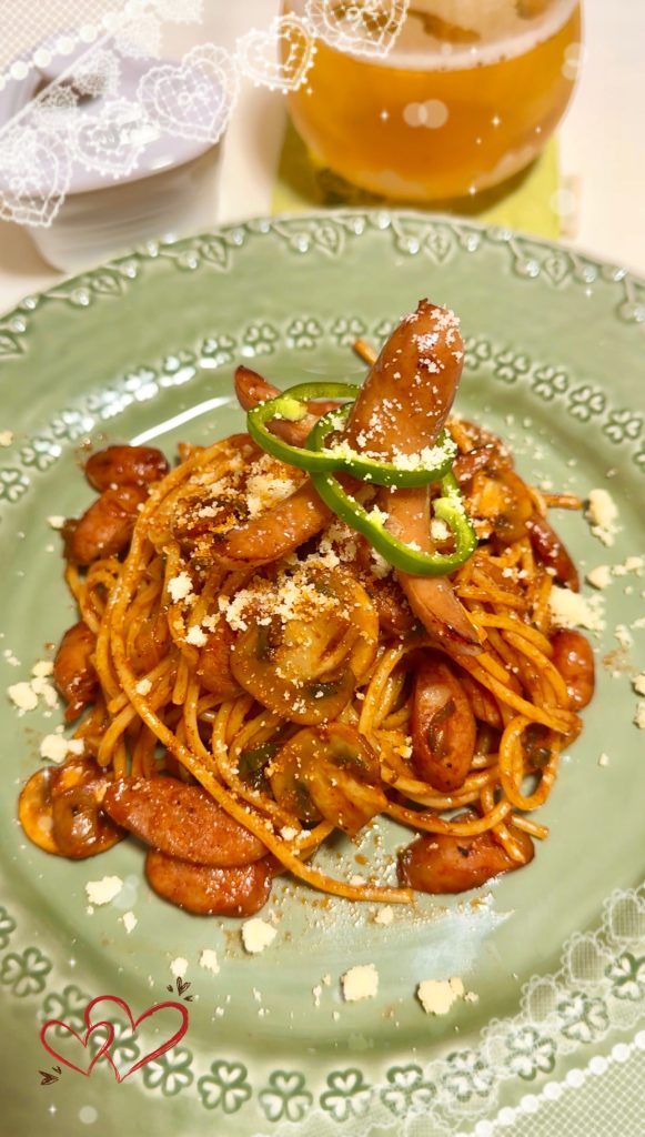 Sausage-Loaded Napolitan (Japanese Ketchup Pasta) Completed photo2