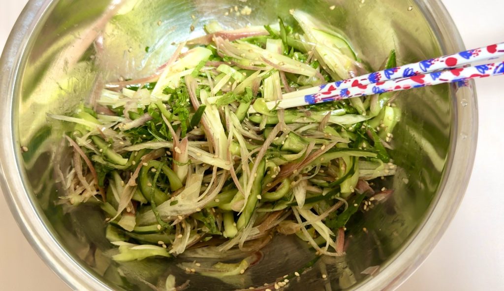Refreshing Myoga, Shiso & Infinite Cucumber Salad How to make 2