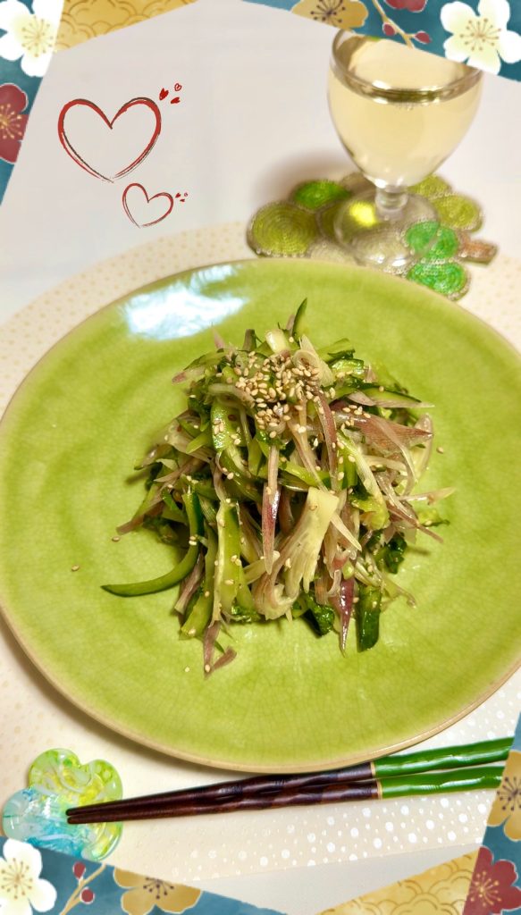 Refreshing Myoga, Shiso & Infinite Cucumber Salad Completed photo1
