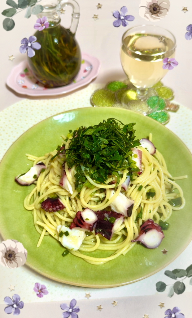 Chilled Octopus Pasta with Rosemary Oil | A Refreshing Summer Recipe 
Completed photo1
